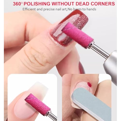 100Pcs Mini Nail Drill Bits Small Sanding Bands for Nail Drill with 3 mm Mandrel Bit, 80 120 180 240 Fine Grit Nail File for Acrylic Nails Gel Manicures and Pedicure(100pcs)