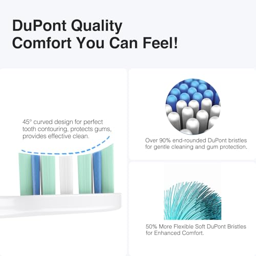 Toothbrush Heads for Philips Sonicare Replacement Heads G2,C1,4100,C2,Electric Replacement Brush Head Compatible with Phillips Sonicare Brush G2,C2,C1,for Philips Sonic Care Toothbrush,6 Pcs