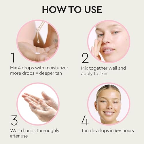 Tanologist Self-Tan Drops- Medium, Bronzing Serum, Customizable Face & Body Self Tanner For Moisturizer, Gradual Tanning Drops for Natural Glow, Streak-Free Vegan Formula, 1.01 fl oz
