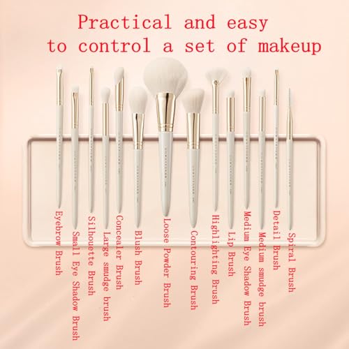 Makeup brush gift set: 14 piece professional makeup brush advanced synthetic kabuki brush set foundation make-up powder blusher eye shadow concealer high gloss brush mixed makeup brush set