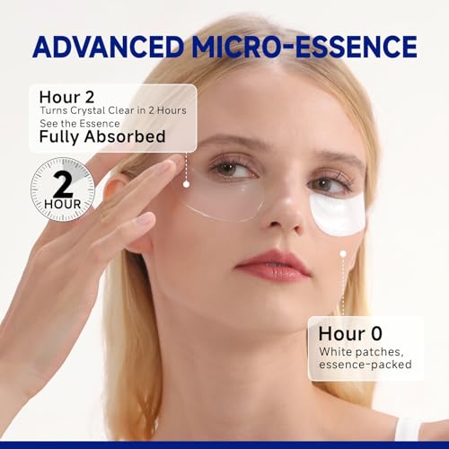 Peptide Under Eye Patches, Firming Eye Patches Instant Reduces Dark Circles and Puffiness, Collagen Under Eye Mask for Bags Treatment, Wrinkles, 60 Pairs