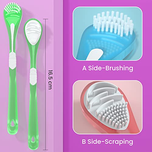 Y-Kelin Double-Side Desiged Tongue Scraper, Ultra-Soft Tongue Brush Tongue Cleaner (3 Pack)