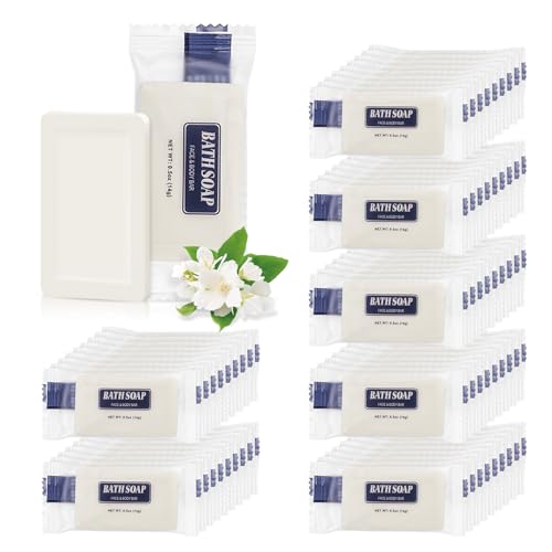 Bulk Bar Soap, 100 Pack Mini Soap Bars Bulk Individually Wrapped, 0.5 oz Travel Soap Small Hotel Soaps Travel Size Toiletries for Hotel Bathroom