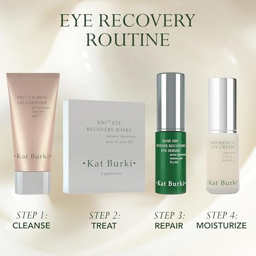 Kat Burki Rose Hip Intense Recovery Eye Serum with 1% Encapsulated Retinol, Vitamin C & Niacinamide, Reduces Dark Circles, Puffiness & Fine Lines, 0.5 Fl Oz