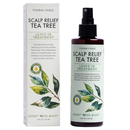 Leave In Conditioner Spray - Tee Trea Scalp Treatment - Anti-Dandruff and Dry & Itchy Scalp treatment, Hydrating & Medicated Formula for Psoriasis and Scalp Care - Detangles & Nourishes Hair.