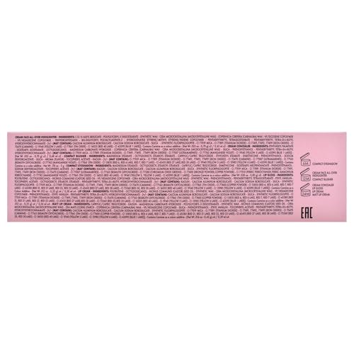 Pupa Milano Pupart M Makeup Palette, 002 Pink, 0.6 oz - Makeup Kit - Blush - Concealer - Highlighter - Eyeshadow - Lip Gloss - Lip Cream - Face Makeup