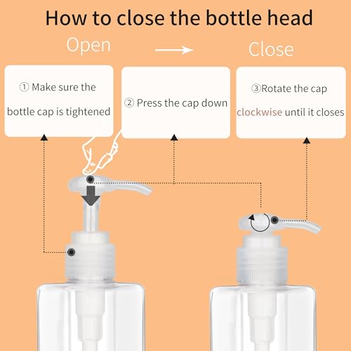 150ml (5.1oz) Pump Bottle Dispenser Jansburg 2 Pack Refillable Flat Square Plastic Lotion Dispenser Leakproof Empty Lotion Pump Bottle for Essential Oil Soap Lotion Shampoo Clear