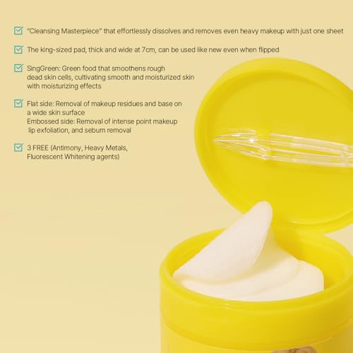 Ariul The Perfect Cleansing Oil Pads EX ? Purifying Cleansing & Hydrating, Quick Makeup Removal, Dual-Sided Vegan Fabric, Large Size, 60 Counts, 175ml / 5.92 fl. oz
