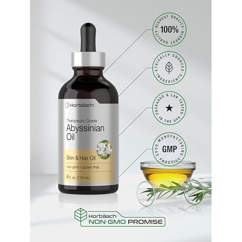 Horb?ach Abyssinian Oil | 4 fl oz | Hair and Skin Oil | Paraben, SLS and Fragrance Free | from Crambe Abyssinica Seed