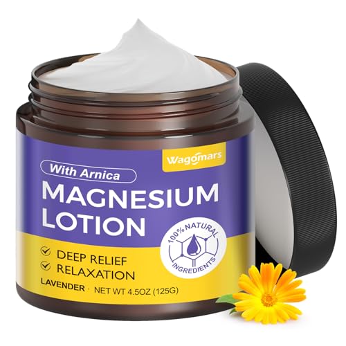 Natural Magnesium Lotion for Sleep & Pain Relief - Soothing Topical Magnesium Cream with Arnica, Shea Butter & Coconut Oil - Muscle Relaxation, Calming & Hydrating - Safe for Kids