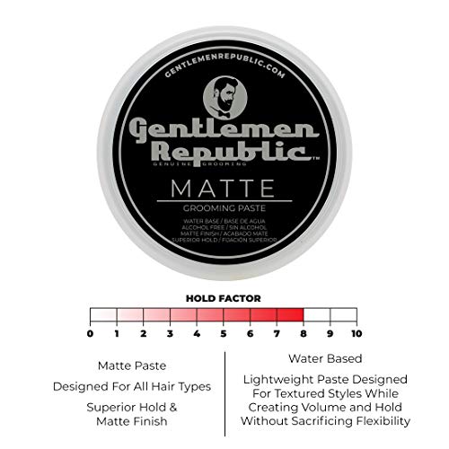 Gentlemen Republic 4 Oz(Pack of 2) Matte Paste - Water-Based Professional Formula with Superior Hold and Matte Finish for a Natural Look, Made in the USA
