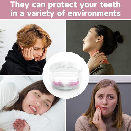4 Pack Pink Kids Mouth Guard for Grinding Teeth, Moldable Kid Mouth Guard for Clenching Teeth at Night, Comfortable Mouthguard Stops Bruxism, TMJ