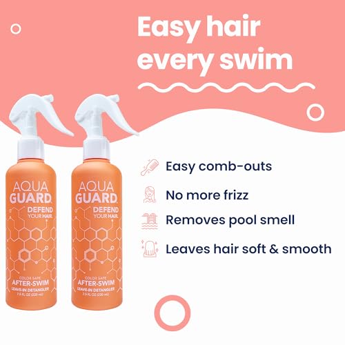 AQUA GUARD After-Swim UV Leave-In Detangler ? Quick & Easy Detangling After Every Swim ? Paraben & Gluten Free, Vegan, Color Safe, Leaping Bunny Certified (2-Pack)