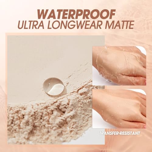 Oil Control Face Pressed Powder,Matte Smooth Flawless Setting Powder Makeup,Waterproof Long Lasting Finishing Powder,Cruelty Free Lightweight Face Cosmetics,0.35Oz (#2-NATURAL BEIGE)