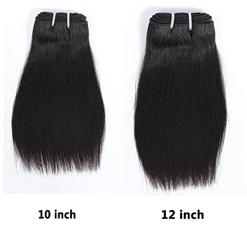 10 inch 12 inch short hair bundles 10A Brazilian Straight Virgin Hair 4 Bundles Straight Hair 100% Unprocessed Straight Human Hair