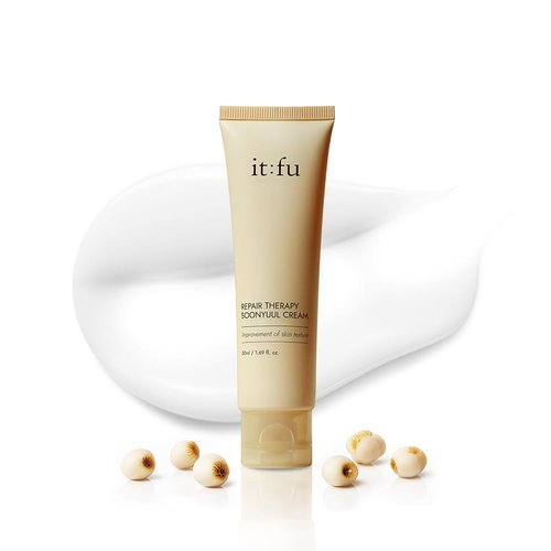 it:fu ITFU Niacinamide Repair Therapy Soonyuul Cream | Coix Seed K-Beauty Moisturizer for Closed Comedones, Whiteheads & Skin Texture | Barrier Repair for Acne-Prone Skin (1.69 fl oz)