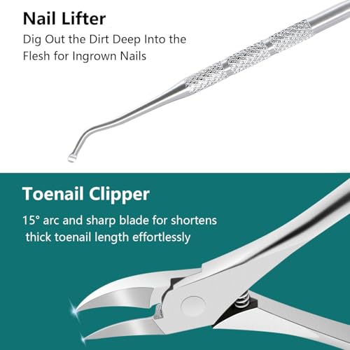 Pedicure Kit Ingrown Toenail Removal Kit Pedicure Tools for Feet with Callus Shaver Pedicure Set Stainless Steel Ingrown Toenail Tool Foot Care Callus Remover (40 Pcs Set)