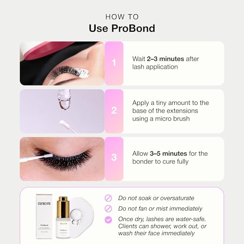 Curacoro ProBond - Lash Bonder for Lash Extensions, Fast-Curing Glue Sealer for Oily Lashes & Humid Environments, Longer Retention & Reduced Irritation (15ml)