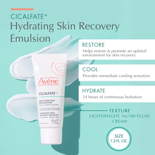 Av?ne Cicalfate+ Hydrating Skin Recovery Emulsion for post-procedure & post-tattoo, helps restore skin barrier, 24hr hydration, 1.3 Fl Oz