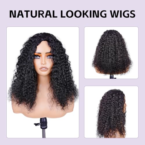 OQ Hair Water Wave Half Wig Human Hair Adjustable Drawstring 180% Density 3 In 1 Beginner Friendly Glueless Wear and Go Half Human Hair Wig for Women 22 Inch