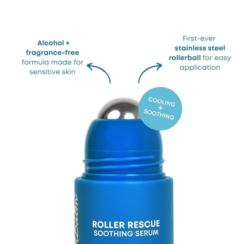 Bushbalm Ingrown Hair Roller Rescue And Nude Oil Bundle - Includes AHA & BHA - Exfoliating, Soothing, Cooling for Intimate Areas, Underarms - Helps With Razor Bumps and Ingrown Hairs, Blue