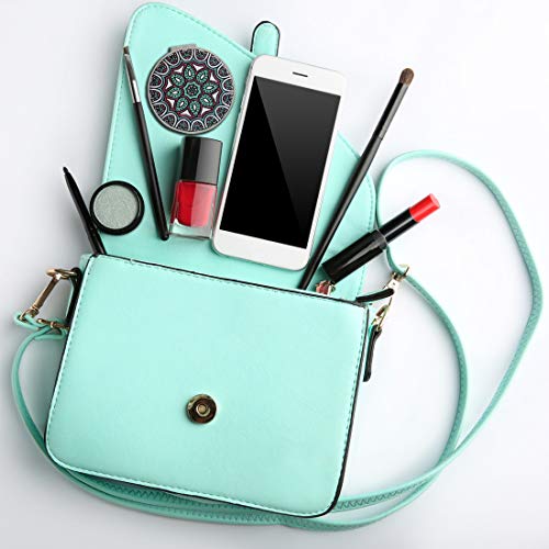 Beaufy Compact Mirror Set Small Travel Magnifying Pocket Mirrors for Purse Handheld Mini Folding Portable with 1x/2x Magnification for Women Girls Men Pack of 6