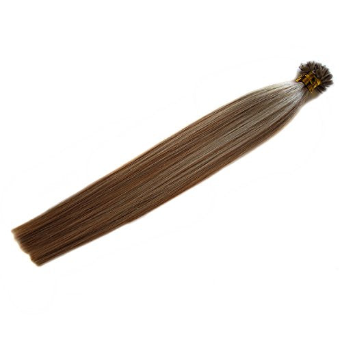 Keratin Hair Extensions U tip100gm Blonde Mixed Multi-color 27 60 Silky Straight