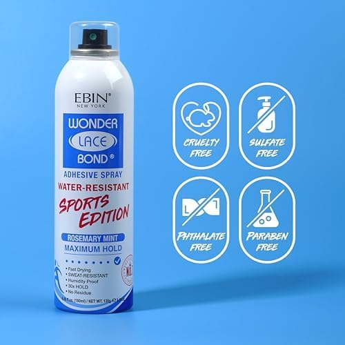 EBIN NEW YORK Wonder Lace Bond Melt Spray 2.7 Fl Oz Sports Edition ? Maximum Hold ? Melting Spray For Lace Wigs ? Seamless Wig Application for Active Lifestyles and Daily Wear - Rosemary Mint + Biotin