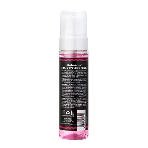 Nicole & Alyssa - Braid Styling Foam 7.2oz - Premium Braid Foam Control Mousse - Extra Hold & High Shine for Braids, Twists, Locs - Moisturizing Formula, Flake-Free - Lightweight