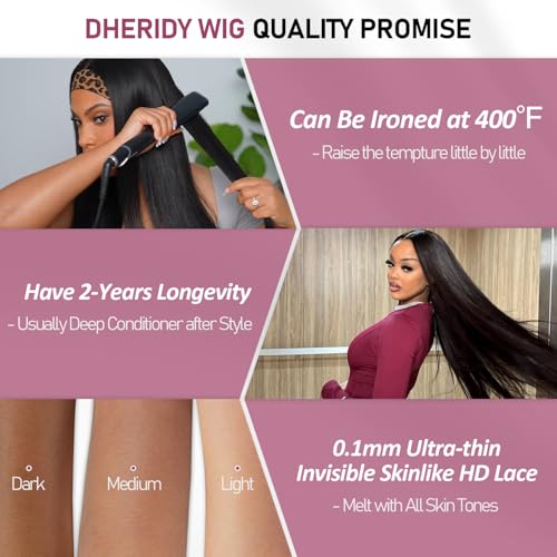 13x6 HD Lace Front Wigs, 100% Human Hair, [2-Year Life], 200% Density 30 Inch Straight Frontal Wigs Human Hair Pre Plucked for Black Women Free Part,[0.1mm Ultra-Thin Skinlike HD Lace]