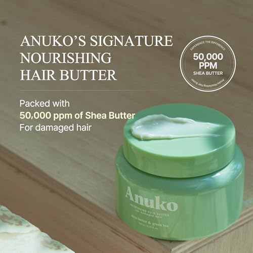 Nourishing Hair Butter for Damaged Hair, 6.7 oz, Shea Butter & Green Tea, Korean Hair Care, Hair Treatment Mask, Vegan Protein