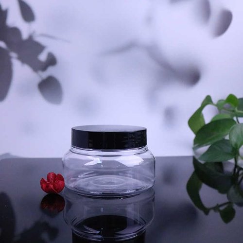 Zentriqlla 24 Pack 5 Oz Plastic Jars with Black Lids, BPA Free Clear Body Scrub Containers, Empty Round Samples Jars for Sugar Scrub, Lotion, Body Butter, Cream