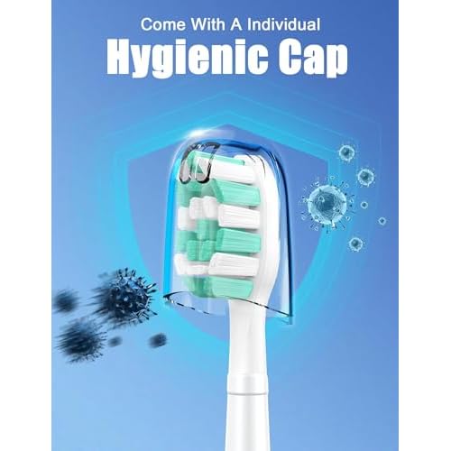 FutulkyUS Toothbrush Replacement Brush Heads for Philips Sonicare, Electric Sonic Tooth Refill Click-on Head 4100 Plaque Control, 4 Pack, White