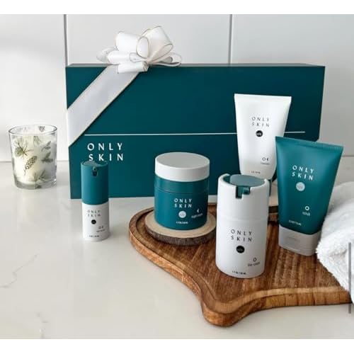 Premium Skin Care Kit, 5 Piece Kit Includes: Facial Cleanser, Exfoliating Scrub, Moisturizing Day Cream, Renewing Night Cream, Anti-Aging Eye Serum, Skincare Gift Set