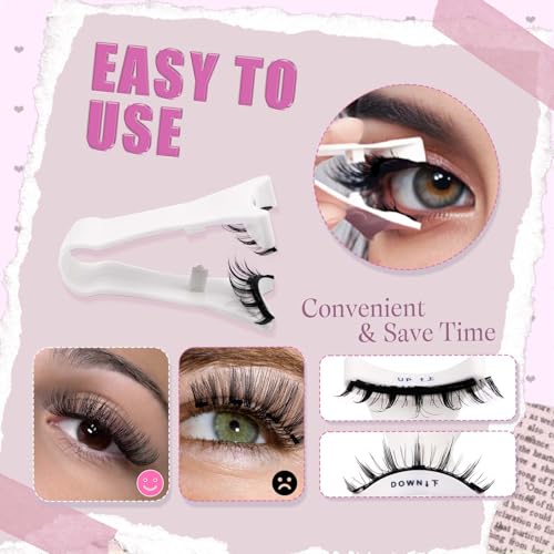 FADLASH 2 Pair Magnetic Eyelashes with Applicator Reusable Magnetic Lashes Wispy Lashes No Glue Needed False Eyelash Natural Look (A02)