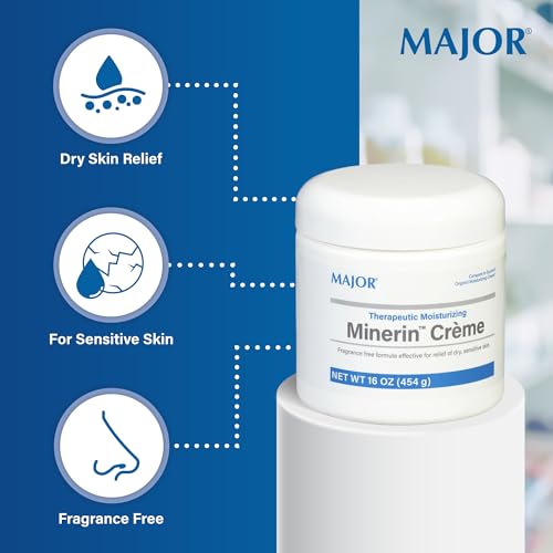 MAJOR Therapeutic Moisturizing Minerin Cr?me - Body Cream Moisturizer for Dry Skin - Fragrance-Free - 16 Oz. (1 Pack)