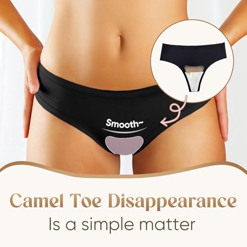 Camel Toe Concealer,Seamless Camel Toe Hider,Anti Camel Toe Insert, No Camel Toe Underwear Guard,Reusable Invisible Silicone Camel Toe Pads for Women (3.34x4.52 inch, 3, Count)