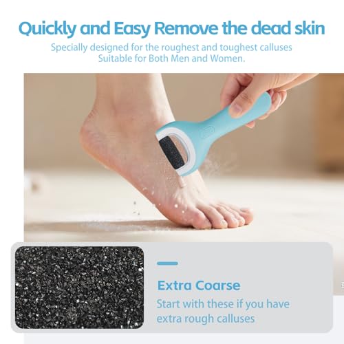 12 Pcs Replacement Rollers Head Refills Compatible with Amope Pedi-Perfect Pro Electric Callus Remover Foot File (6 Extra Coarse & 6 Regular Coarse)