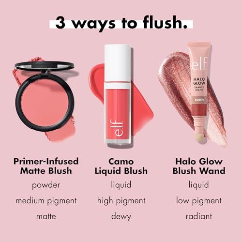 e.l.f. Primer-Infused Matte Blush, Long-Lasting, Lightweight & Buildable Powder Blush, Delivers A Matte Finish, Vegan & Cruelty-Free, Always Crushing