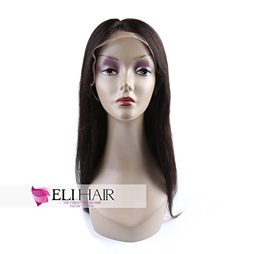 Straight Wigs Natural Color Virgin Human Hair Full Lace Wigs 130% Density With Brazilian Human Hair For Women (Full Lace Wig, 16 inch)
