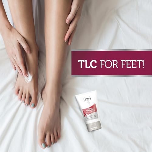 Curel Foot Cream, Dry Cracked Feet and Skin, Foot Therapy Lotion with Shea Butter, Coconut Milk and Vitamin E, Soothes Dry Heels, Ceramide Moisturizer, Body Care, Travel Size. 3.5 Oz