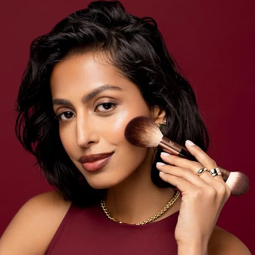 Real Techniques Cherry On Top It¡¯s All Blush Brush, Dual-Ended & Multipurpose Makeup Brush for, Powder, Liquid & Cream Blush, Synthetic Bristles, Vegan & Cruelty-Free Face Brush, 1 Count