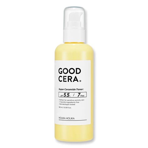 HOLIKA HOLIKA Good Cera Super Ceramide Toner - 50% Ceramide Hydrating Toner with Hyaluronic Acid & Niacinamide - Korean Skincare pH 5.5 Moisturizing for Dry Sensitive Skin, 6.12 fl.oz.