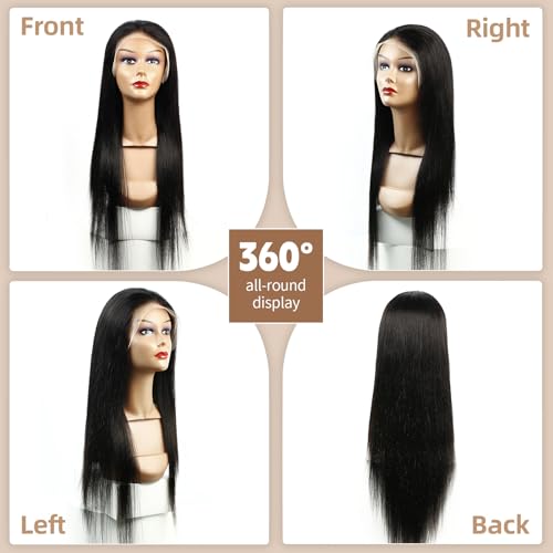 Lace Front Wigs Human Hair 13x4 Straight Lace Front Wigs HD Transparent 200% Density Glueless Wigs For Black Women Pre Plucked With Baby Hair 32inch
