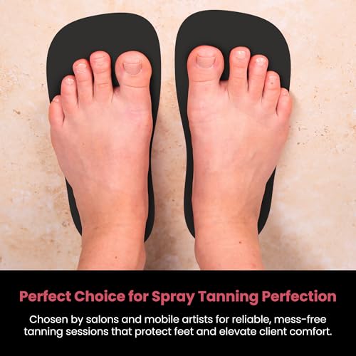 CHNELSS 60Pairs Professional Spray Tan Feet Pads - Disposable Foam Feet Protectors for Tanning Salon Hygienic & Comfortable Feet for Spray Tanning - Spray Tan Foot Covers for Tanning Tent(Black)