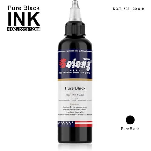 Tattoo Ink Black Tattoo Ink 3.4oz(100ml) Black Ink Tattoo for Shading and Lining Smooth Consistent Pigment Professional Tattoo Inks