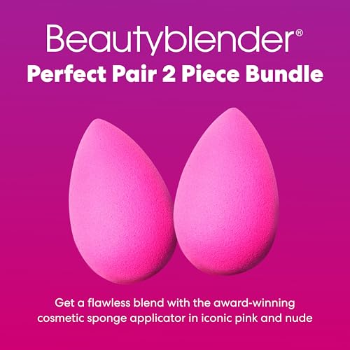 Beautyblender¢ç | Original Pink Beauty Blender 2-Piece Bundle for Blending Foundations, Powders, and Creams, Super-Soft Foam for Streak-Free Application, Made in the USA, Reusable, Washable