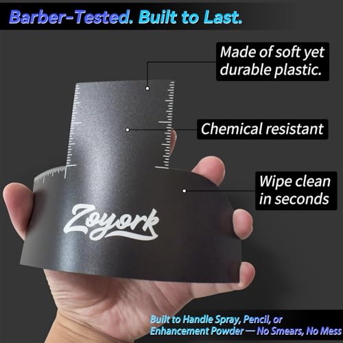 Barber Enhancement Card ? Hairline Stencil with Right Angle & Long Straight Edges ? Haircut Template with Extra Guide Lines ? Reusable Tool for Line-Ups, Fades & Edge-Ups (Black)