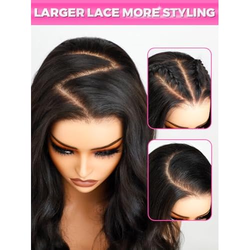 Curlyme Glueless Wigs Human Hair Pre Plucked Pre Cut Pre Bleached 7x5 Water Wave Lace Front Wigs Upgraded Drawstring Wear and Go Gluelesss Hair for Women Natural Hairline 20 Inch