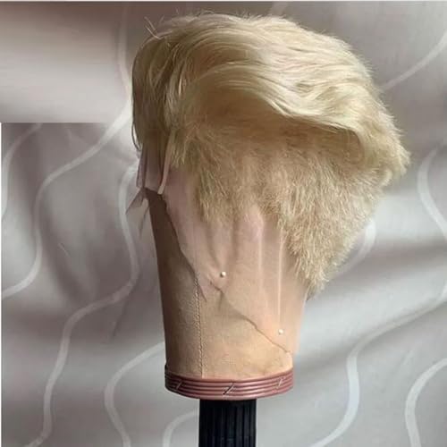Hesperis Shaved Boy Cut 613 Blonde Human Hair Wig Brazilian Remy Men Wigs Short Cut Full Lace Human HairWigs Pre Plucked For Men